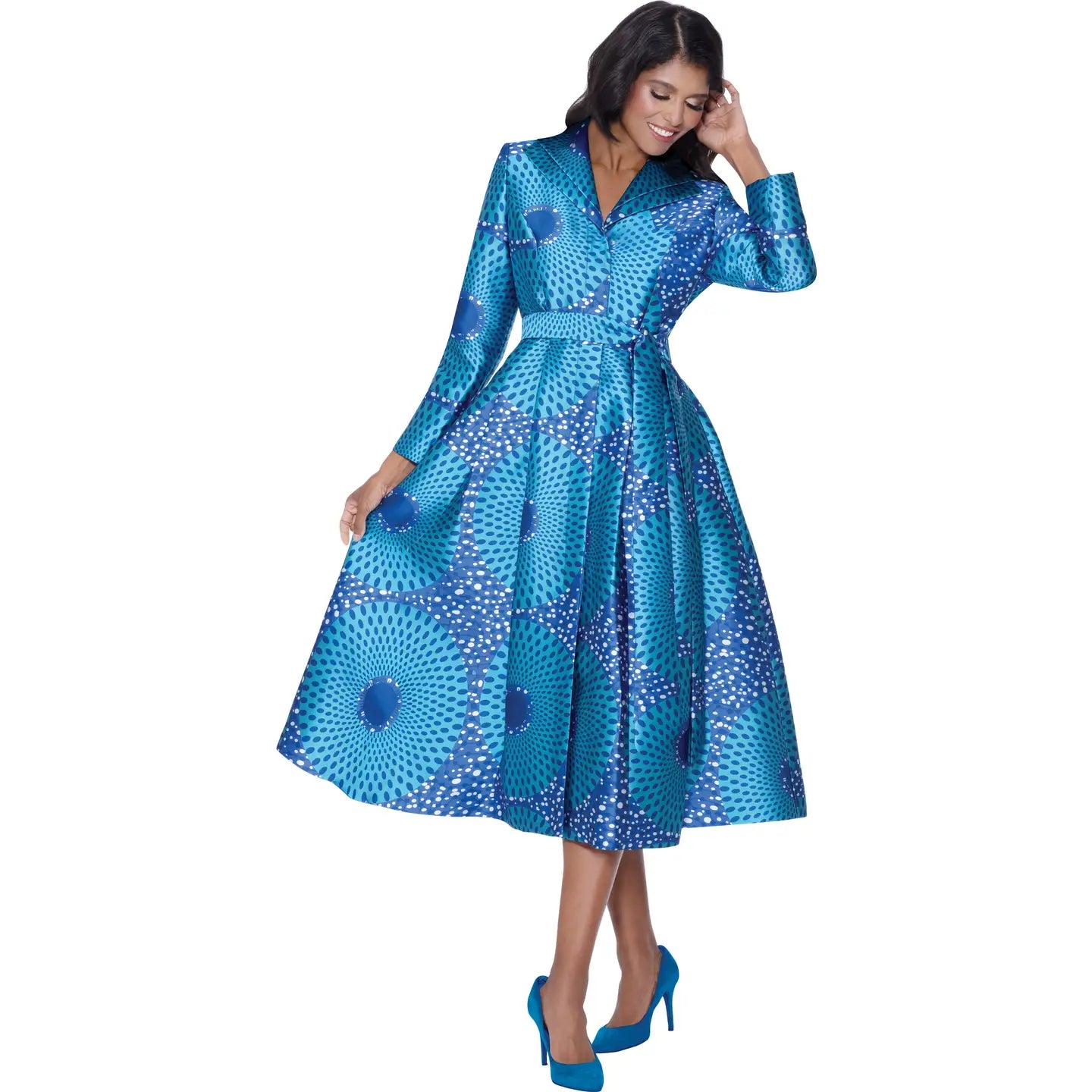 Nubiano A-Line Printed Dress DN100401 | Geometric Circle Design Nubiano A-Line Printed Dress DN100401 | Geometric Circle Design