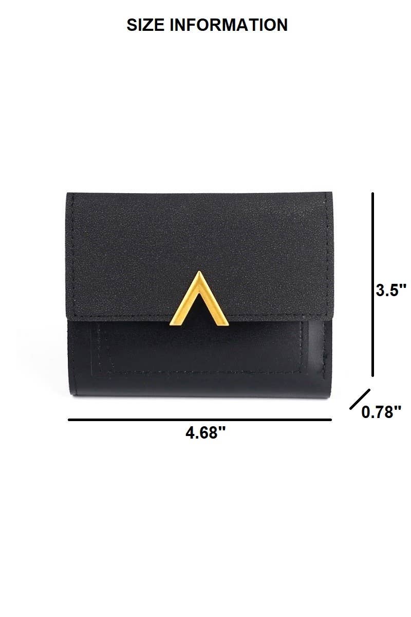 ,.._ SI-26458 Vegan Leather Compact Trifold Wallet