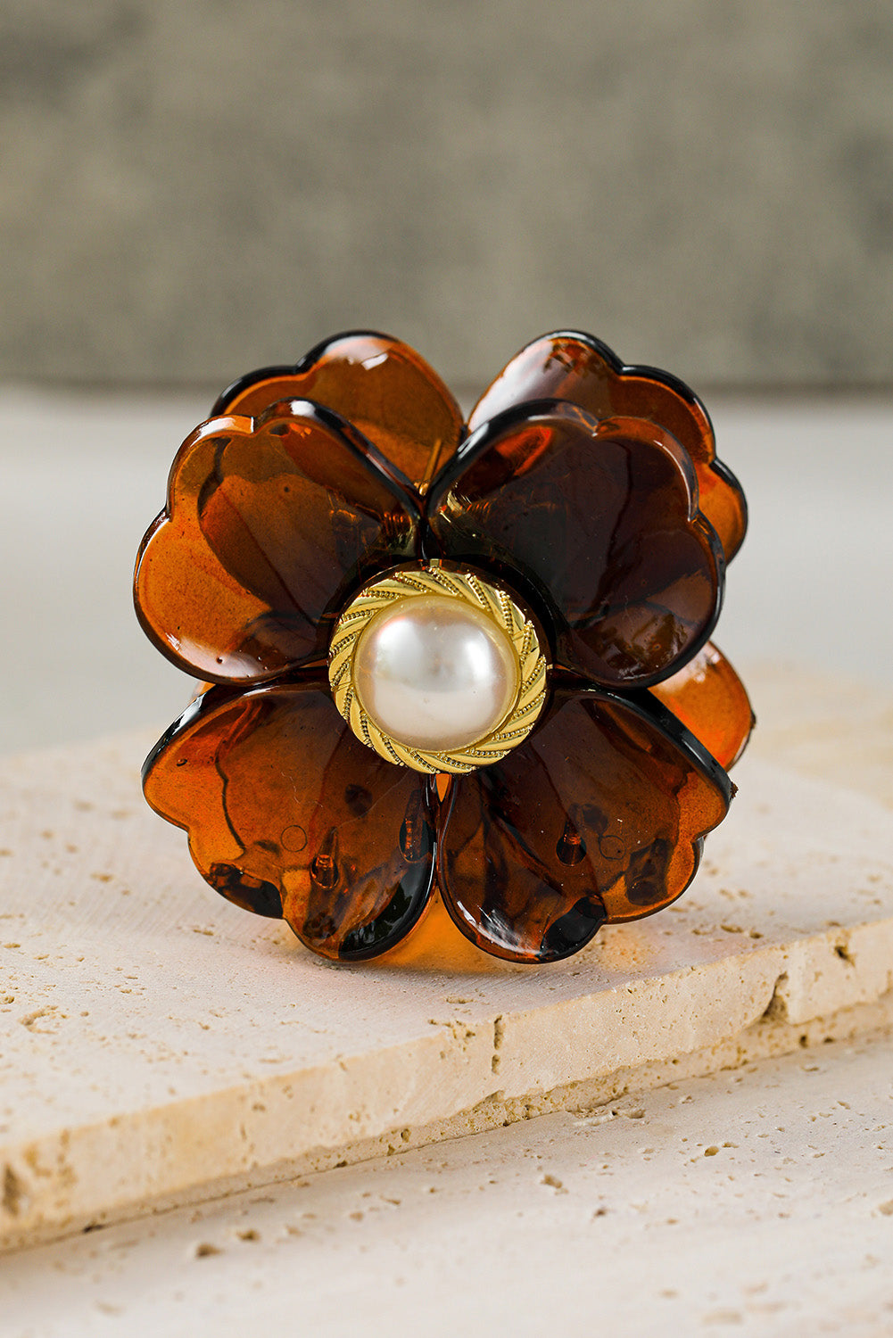 White Crystal Flower Pearl Grip Clip - Passion of Essence Boutique