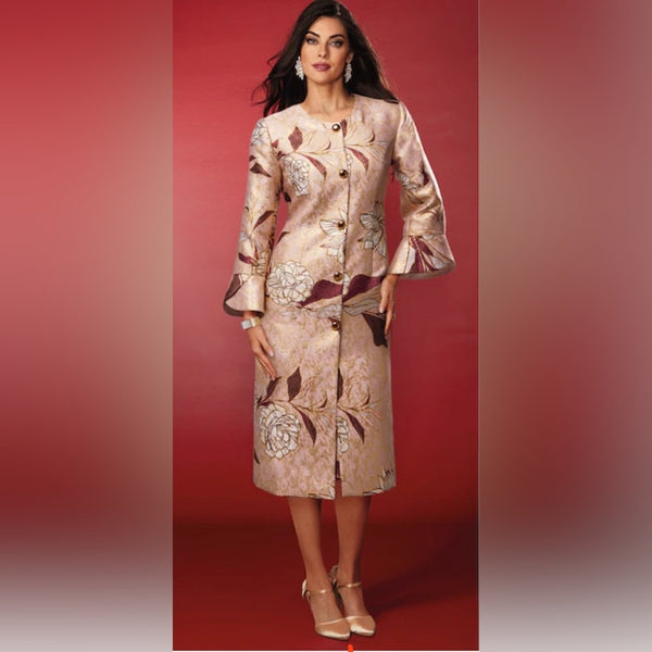 Regina Floral Jacquard Jacket Dress – Elegant Two-Piece Set (Size 10)