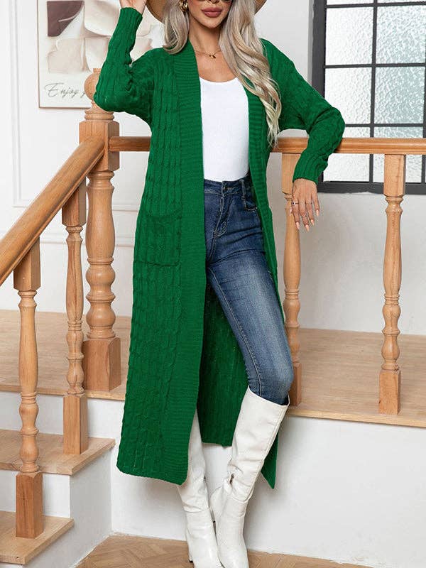 Solid Color Split-Joint Long Sleeves Loose Cardigan Coats