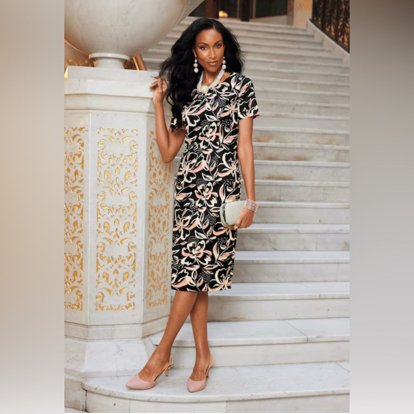 Rutina Floral Sheath Dress – Elegant Garden Party Look