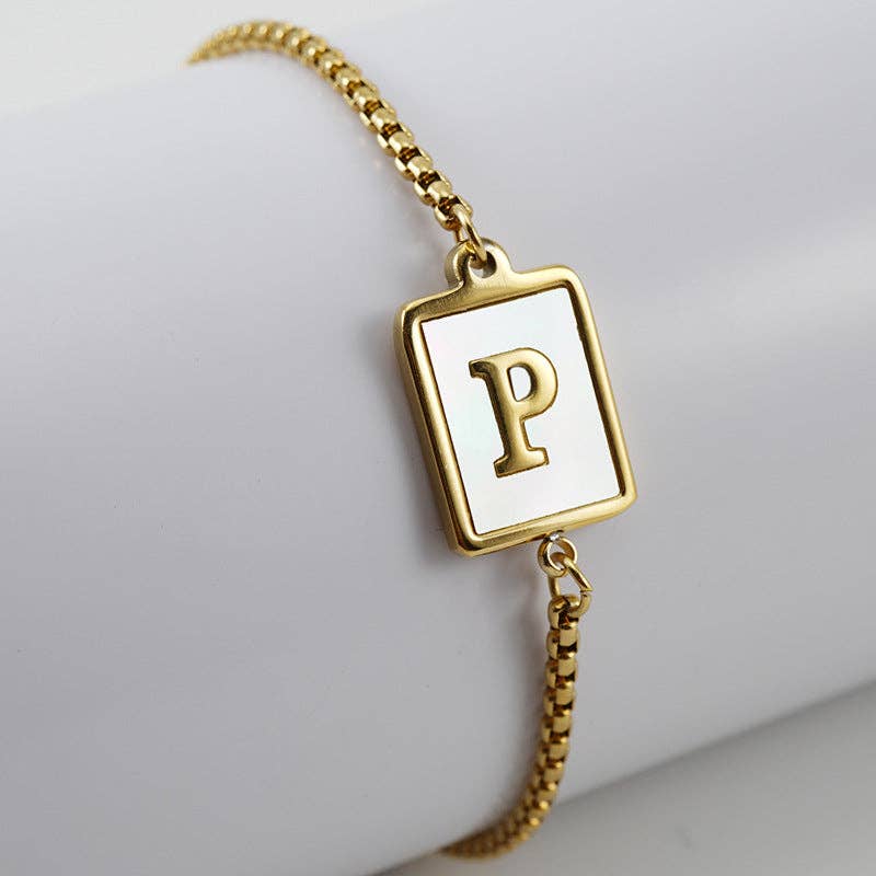 Gold-plated Shell Stainless Steel Initial Bracelets