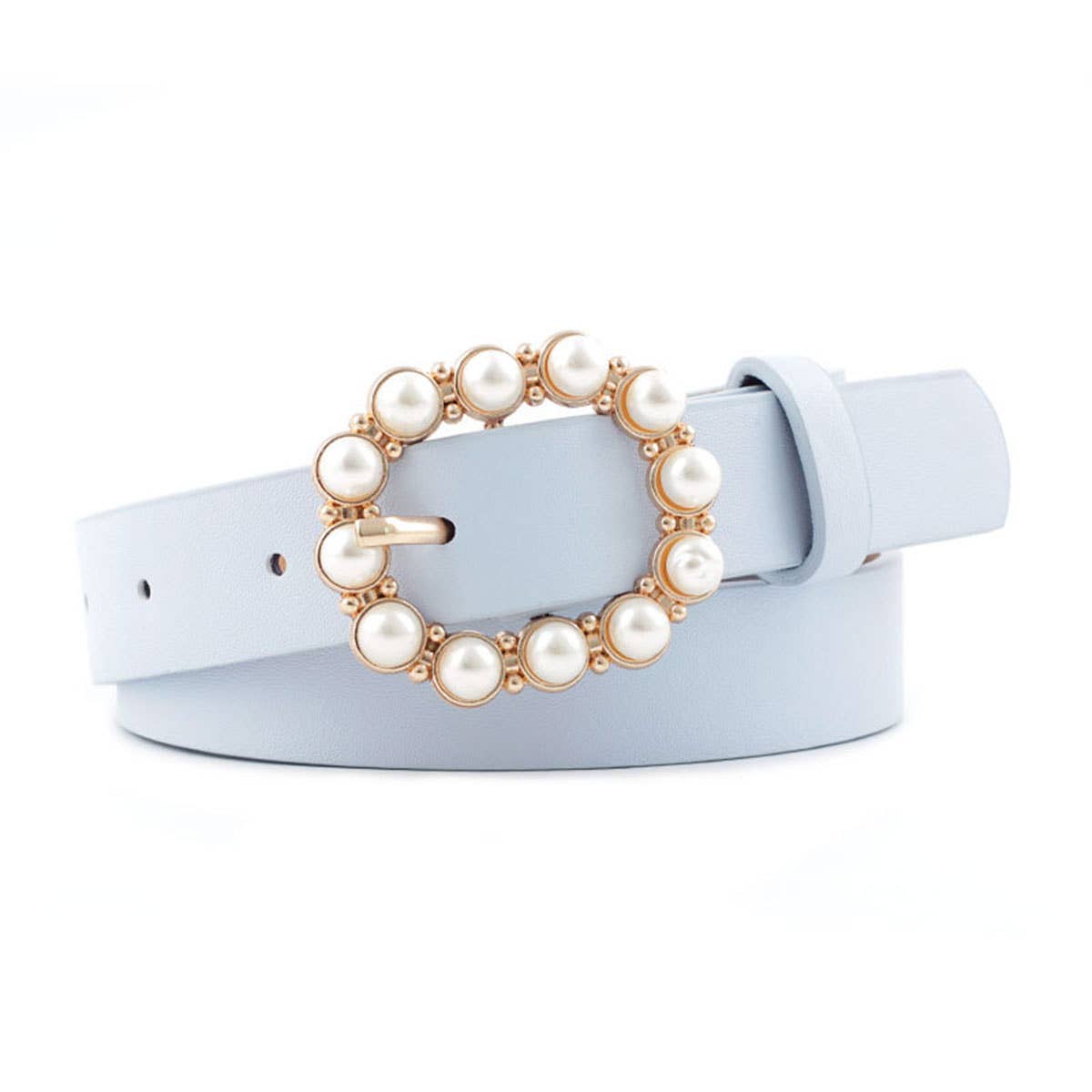 "PEARL BUCKLE SLENDER BELT FOR DRESSES