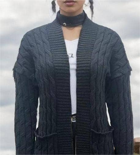 Multicolored Long coat knit cardigan
