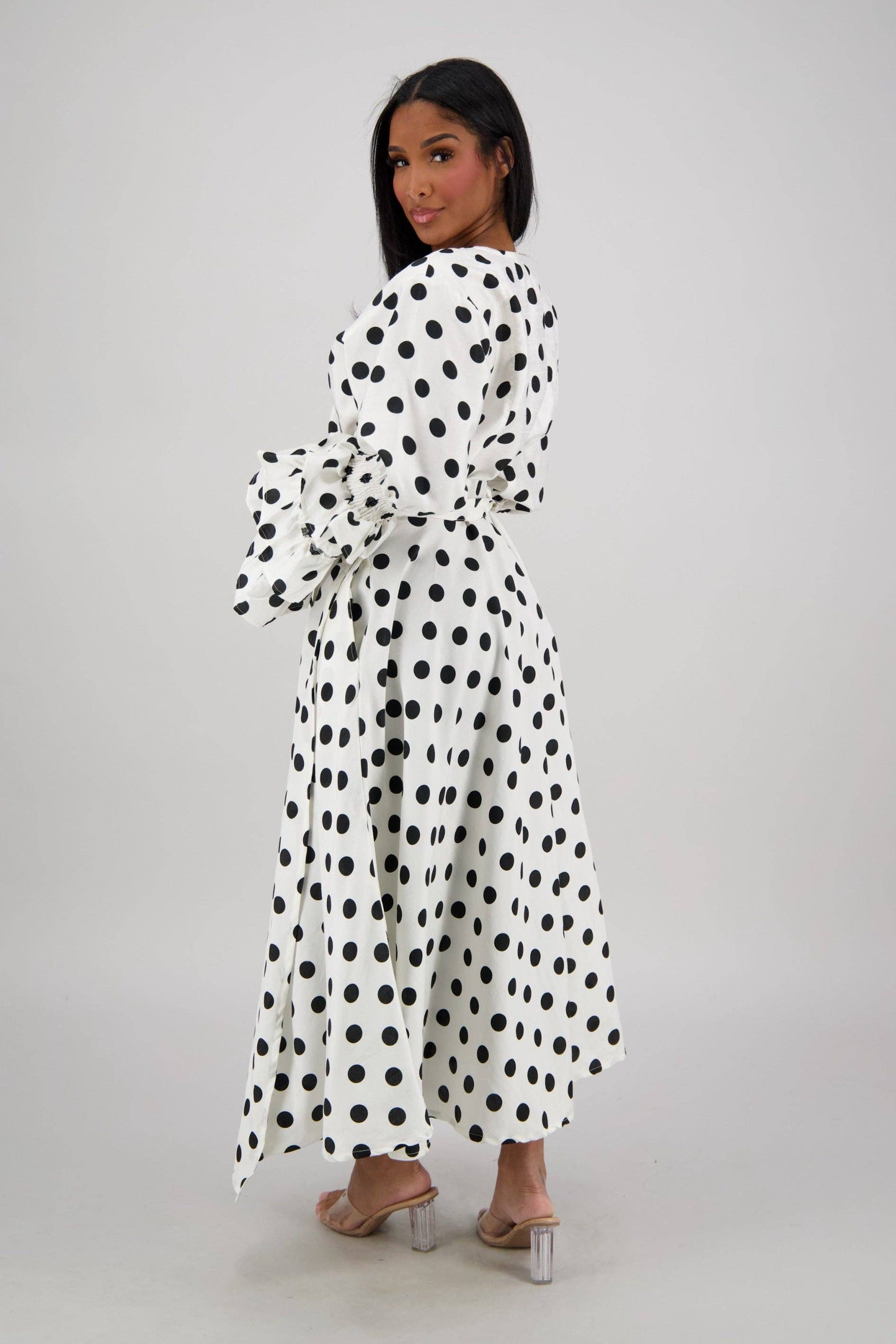 Polka Dot Wrap Dress (3 Colors) 241624-B090