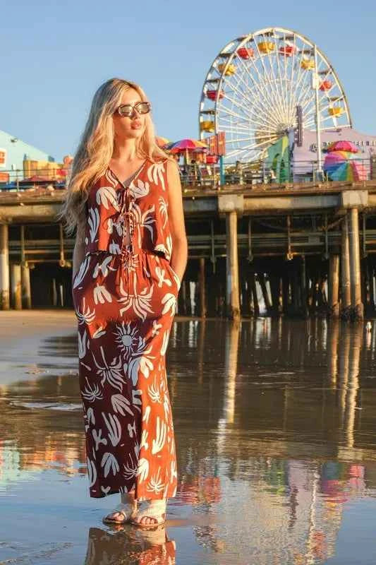 VERY J Printed Resort Midi Skirt