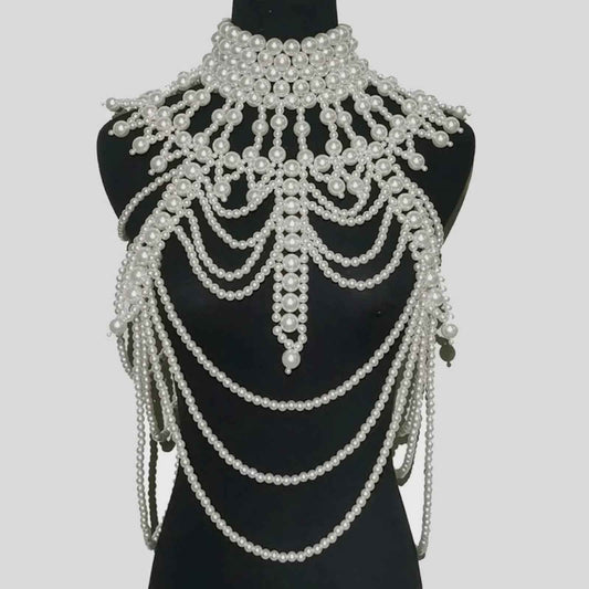 Opulence Pearl Body Chain Collar Necklace – New | Passion of Essence Boutique