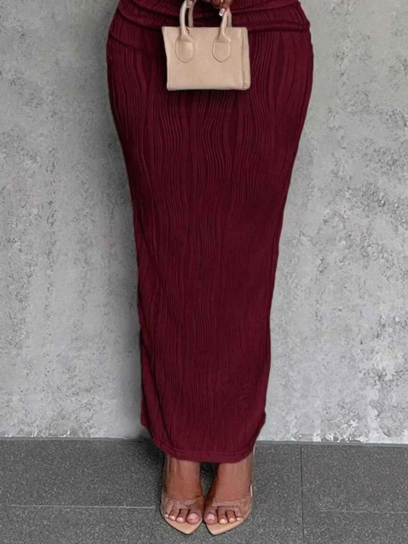 Textured Single Shoulder Bodycon Maxi Dress