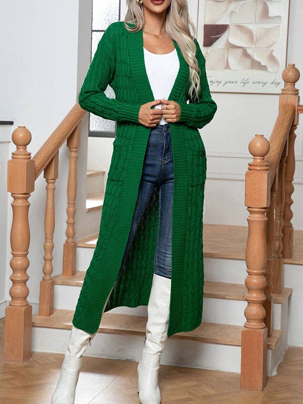 Solid Color Split-Joint Long Sleeves Loose Cardigan Coats