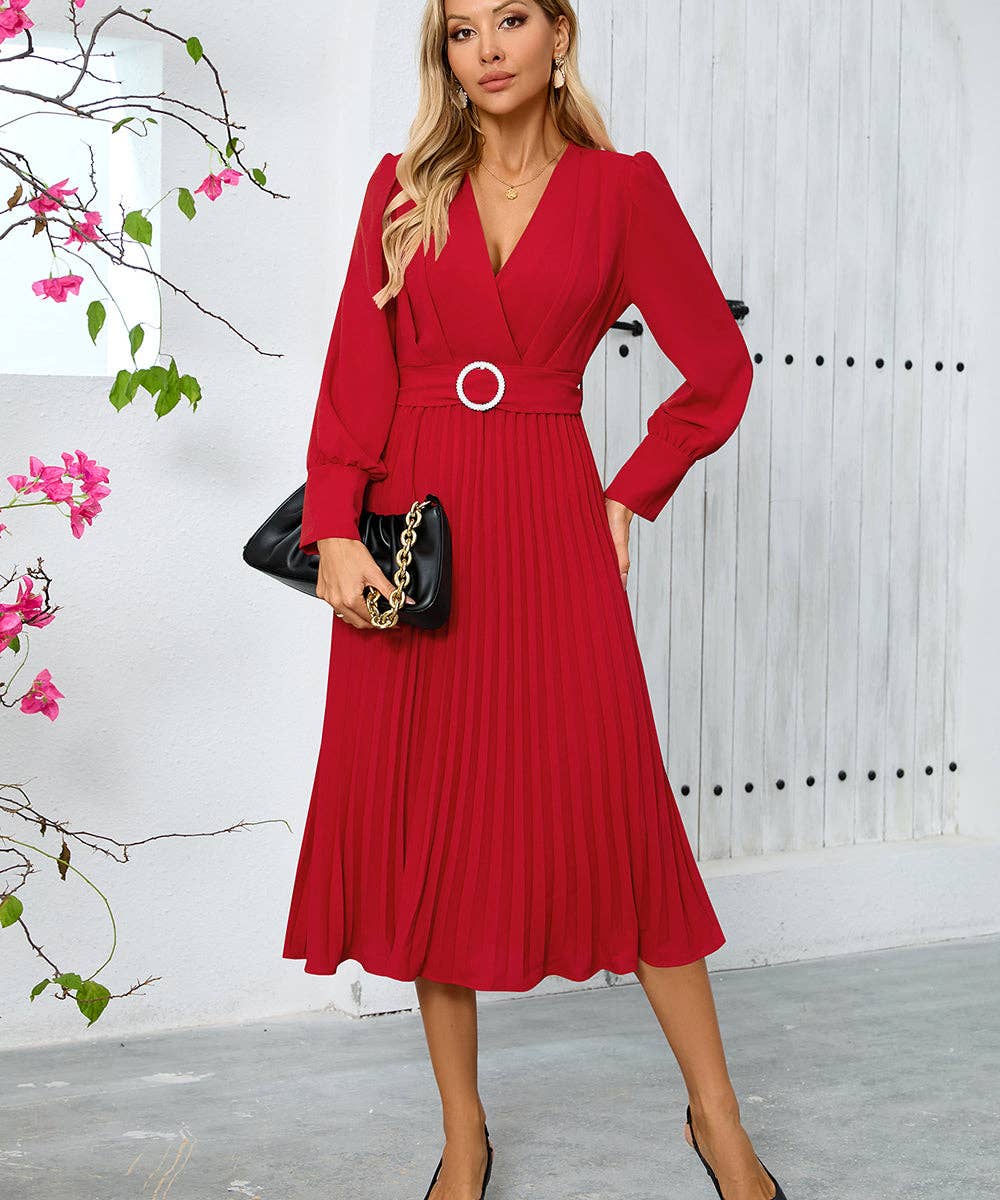 V-Neck Long Sleeve Dress for Every Occasion