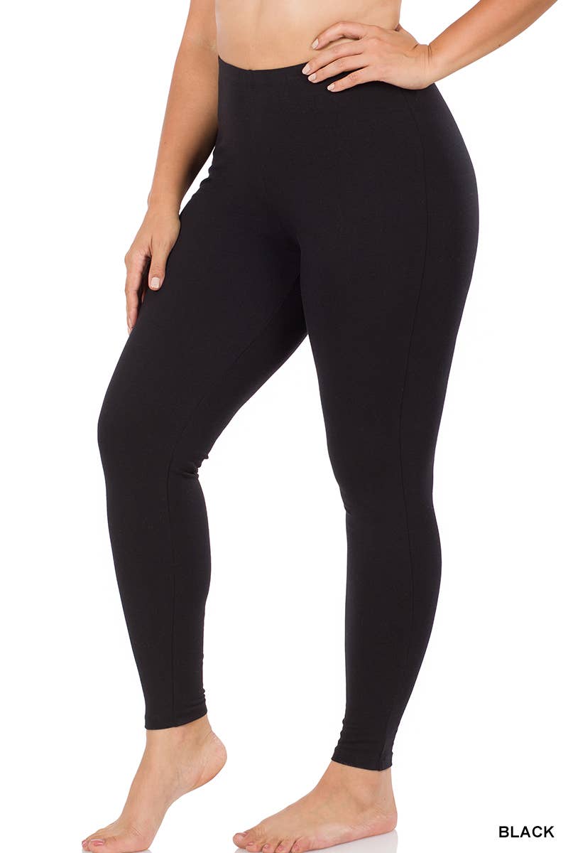 PLUS SIZE BETTER COTTON FULL LENGTH LEGGINGS - Passion of Essence Boutique
