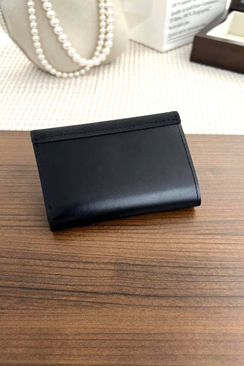 ,.._ SI-26458 Vegan Leather Compact Trifold Wallet