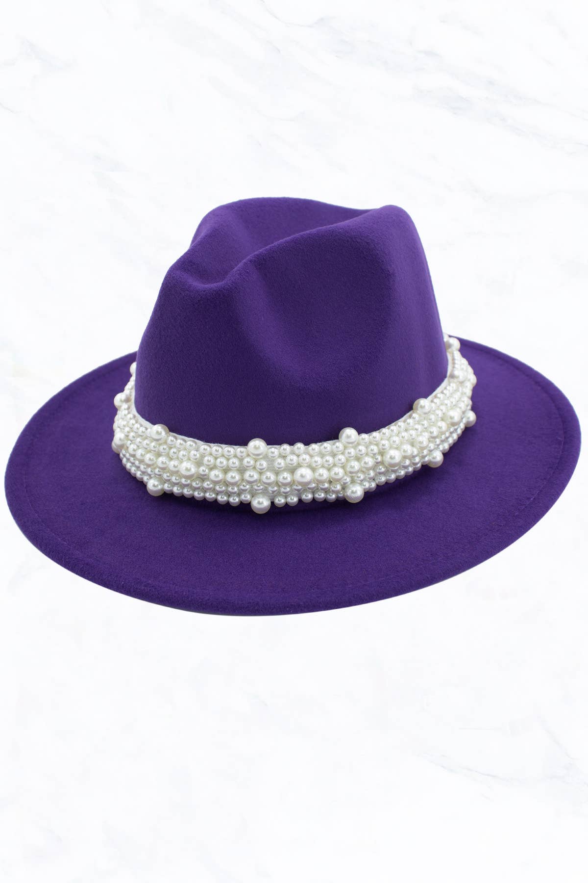 New Style Fashion Fedora Jazz Hat with Wide Pearl Belt