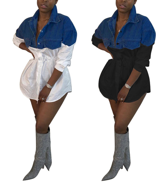 Denim Short Blue High Waist Dress