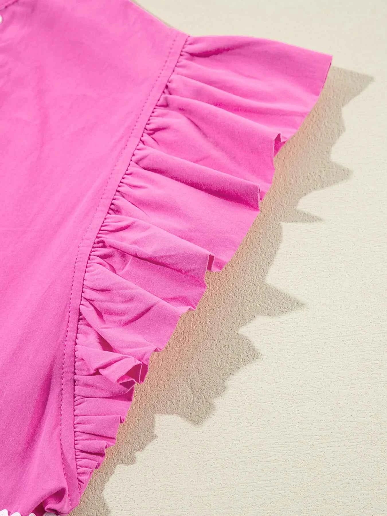 Ric Rac Colorblock Flutter Sleeve Tiered Dress