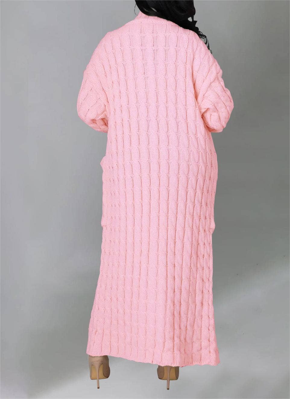 Multicolored Long coat knit cardigan
