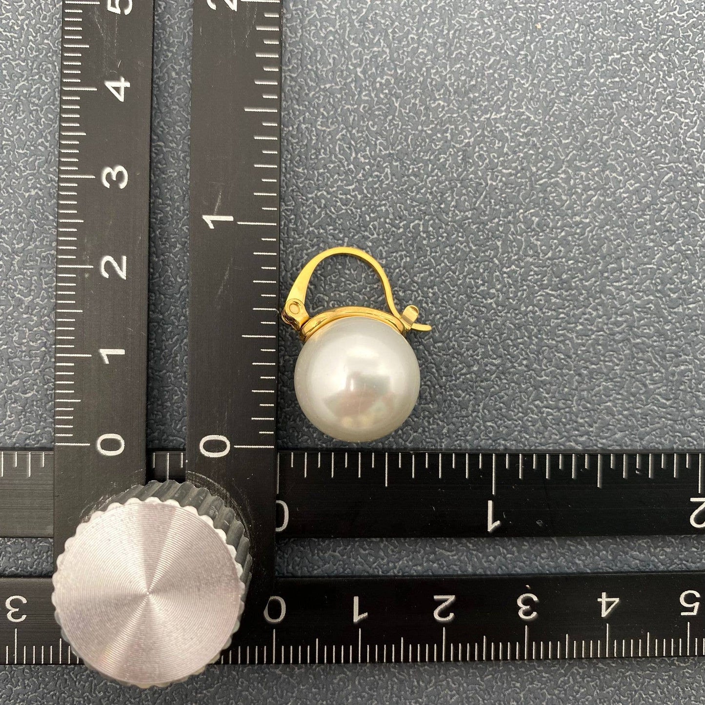 Pearl Charm 18K Gold Plated Stainless Steel Hoop