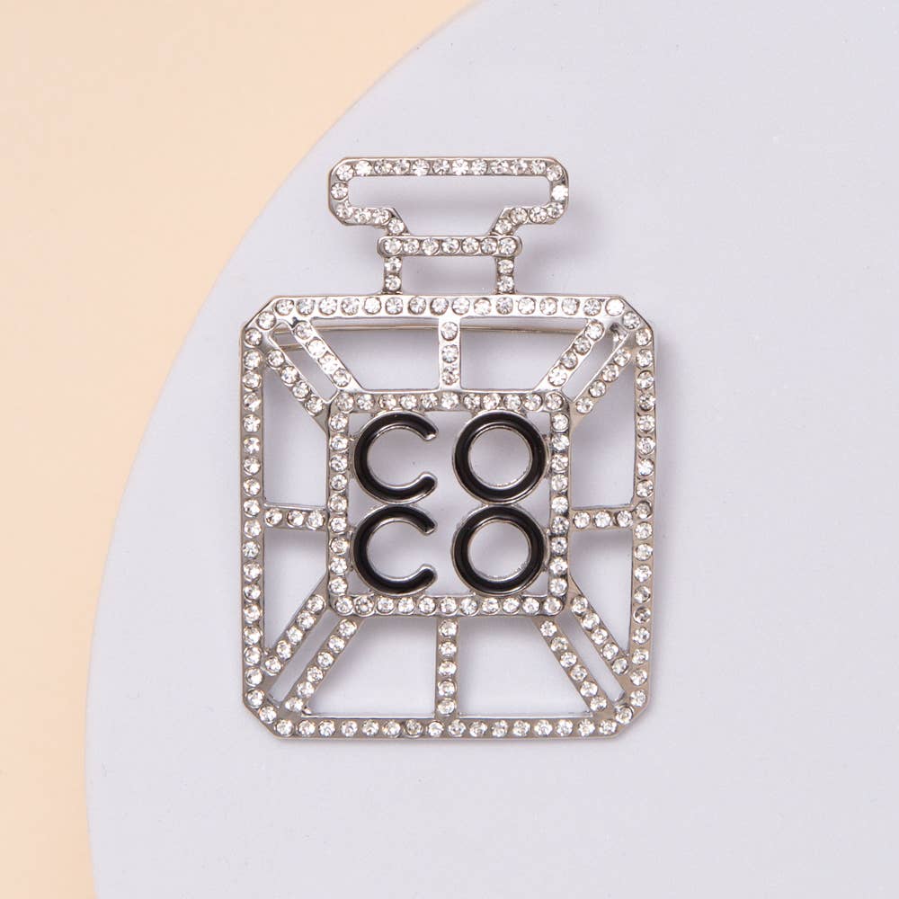 Perfume Shape Rhinestone Brooch