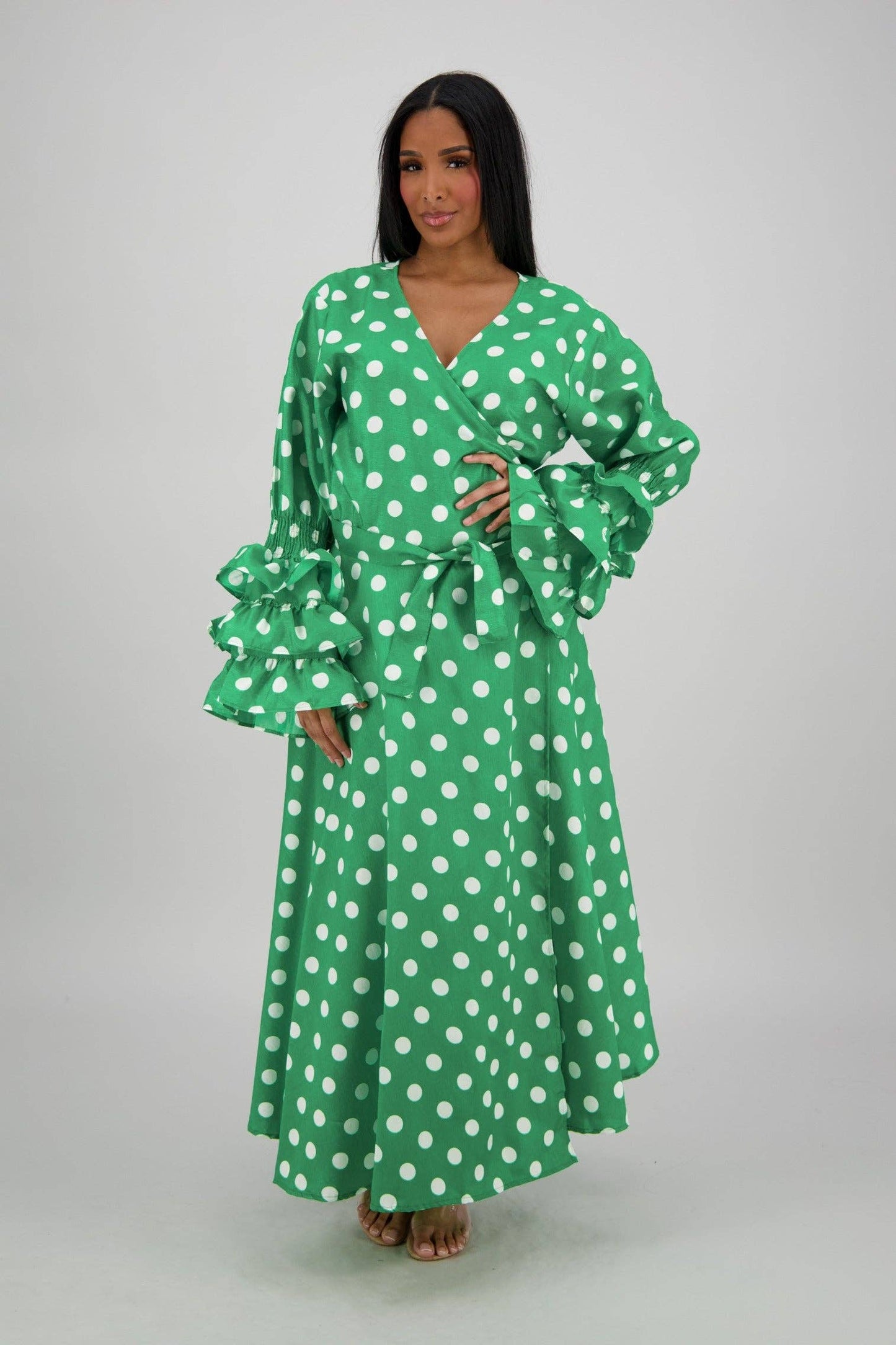 Polka Dot Wrap Dress (3 Colors) 241624-B090