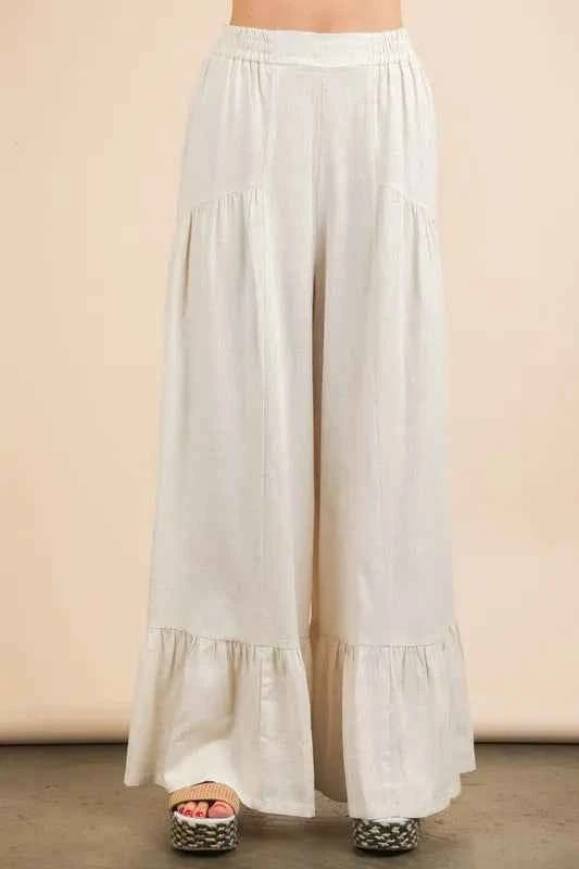 VERY J Palazzo Elastic Waist Comfy Pants