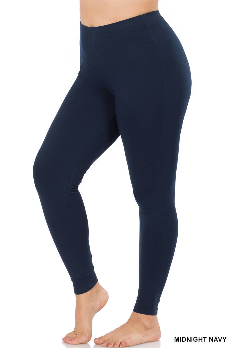 PLUS SIZE BETTER COTTON FULL LENGTH LEGGINGS - Passion of Essence Boutique