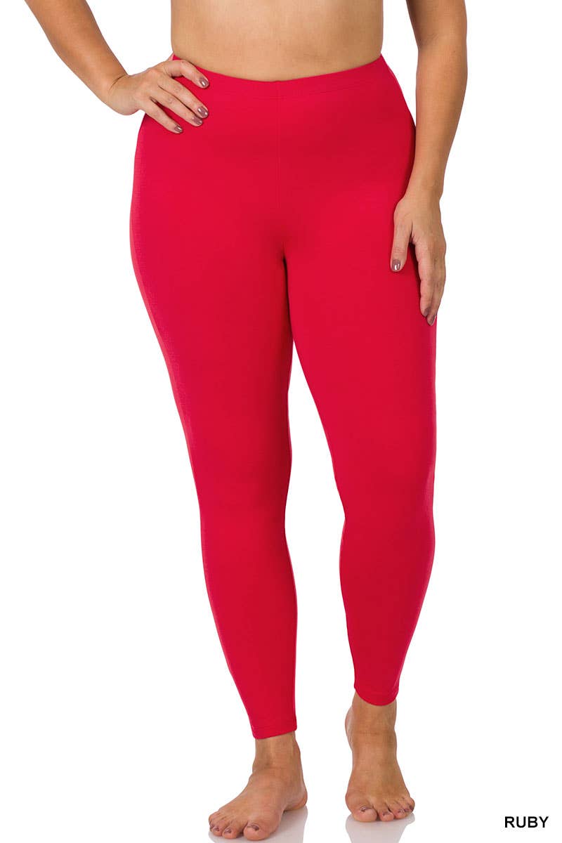PLUS SIZE BETTER COTTON FULL LENGTH LEGGINGS - Passion of Essence Boutique