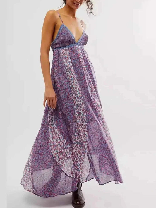 Floral V-Neck Maxi Cami Dress