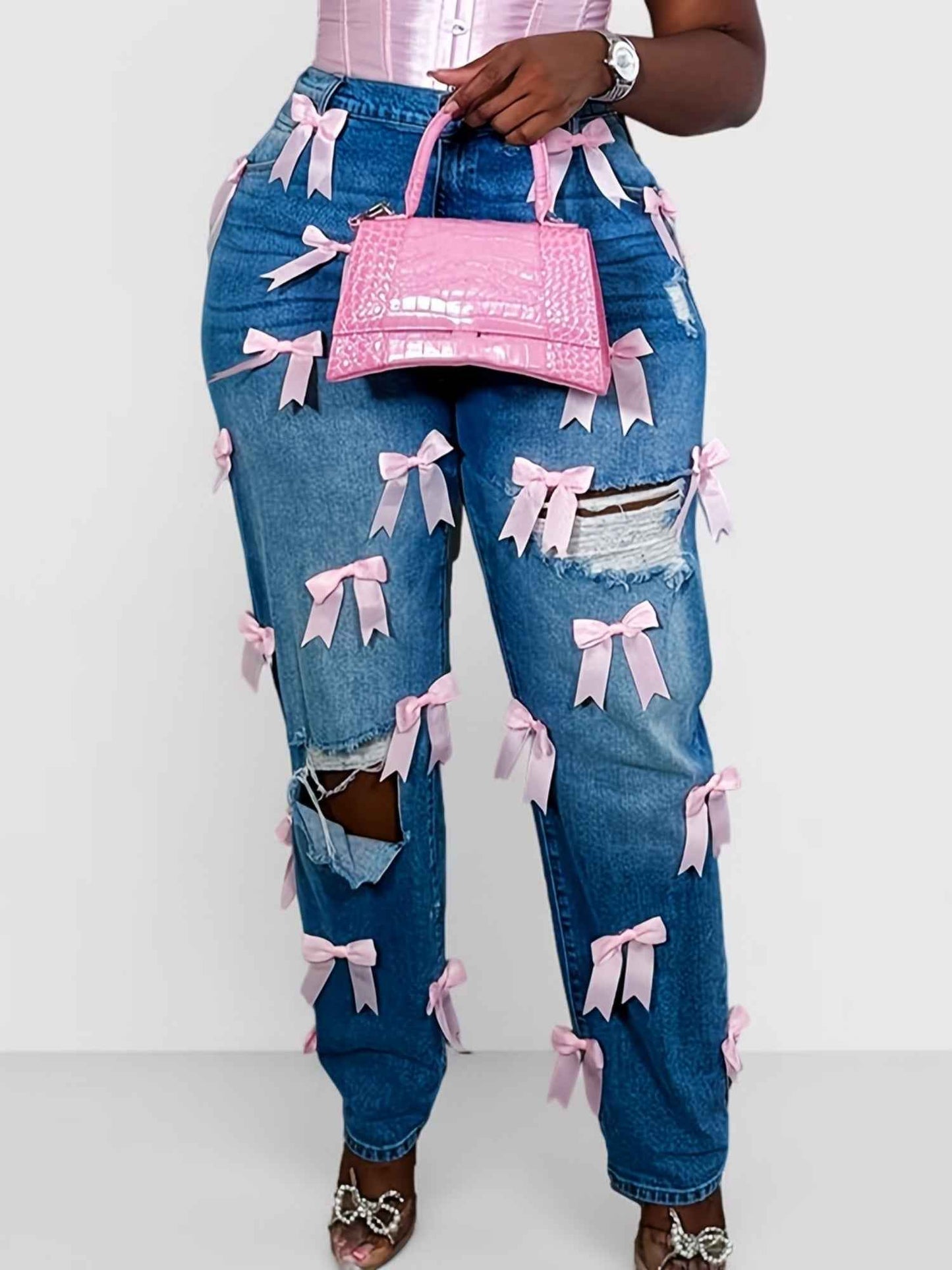 High-Rise Ripped Boyfriend Jeans for Women (Copy)