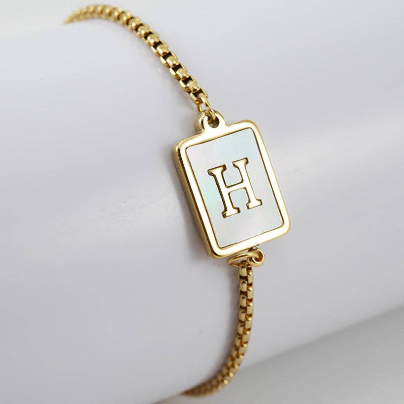 Gold-plated Shell Stainless Steel Initial Bracelets