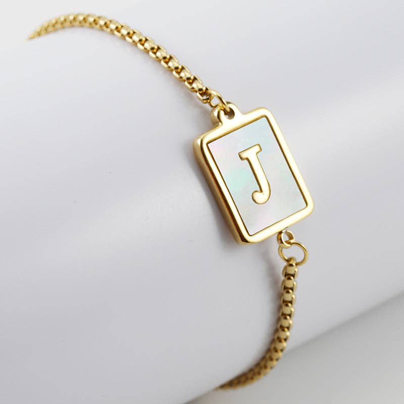 Gold-plated Shell Stainless Steel Initial Bracelets