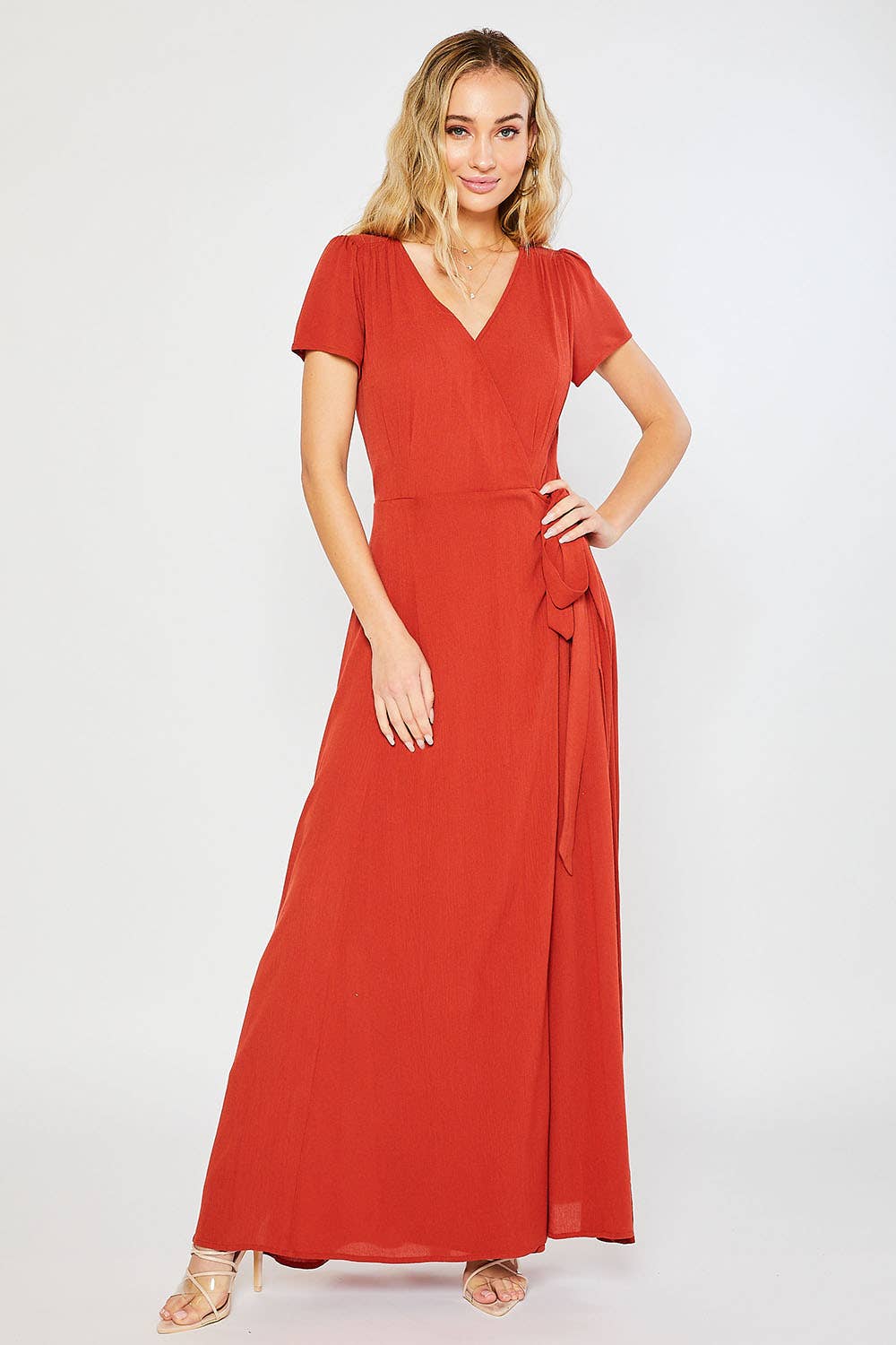 FLOWY MAXI WRAP DRESS