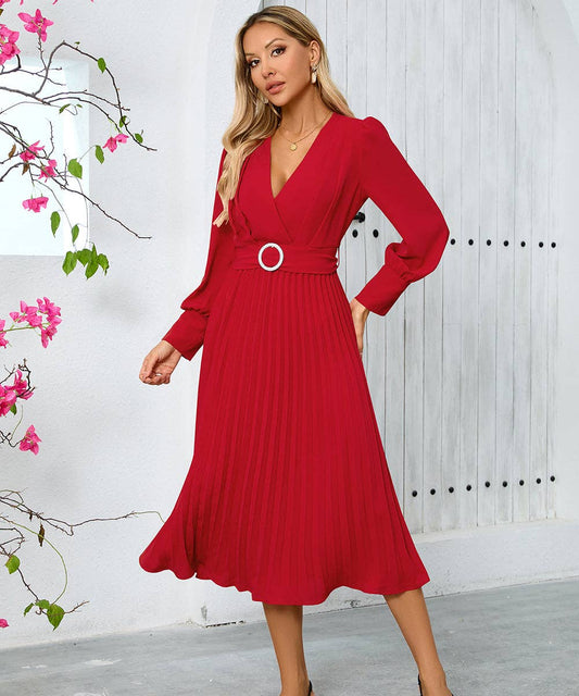 V-Neck Long Sleeve Dress for Every Occasion
