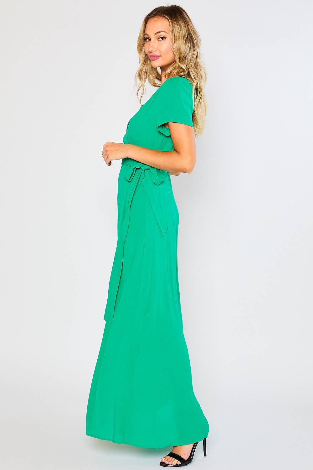 FLOWY MAXI WRAP DRESS