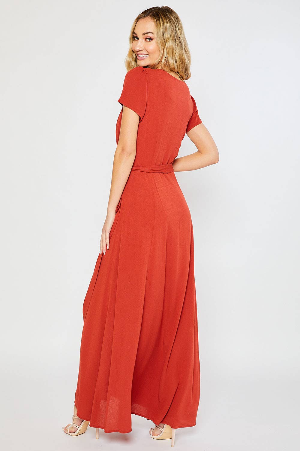 FLOWY MAXI WRAP DRESS