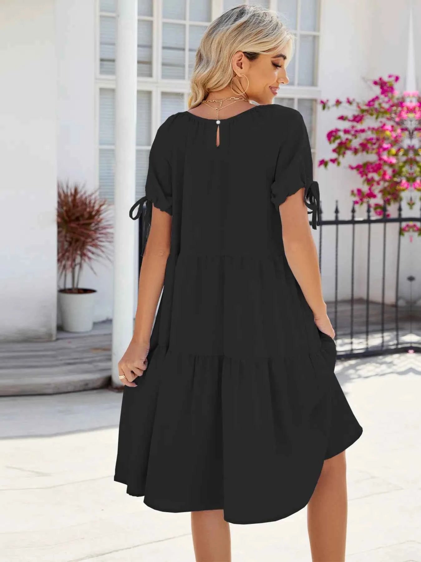 Tiered Round Neck Summer Dress