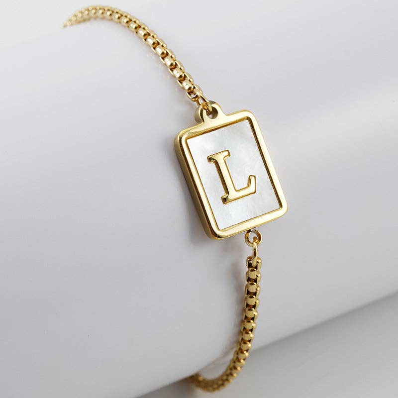 Gold-plated Shell Stainless Steel Initial Bracelets