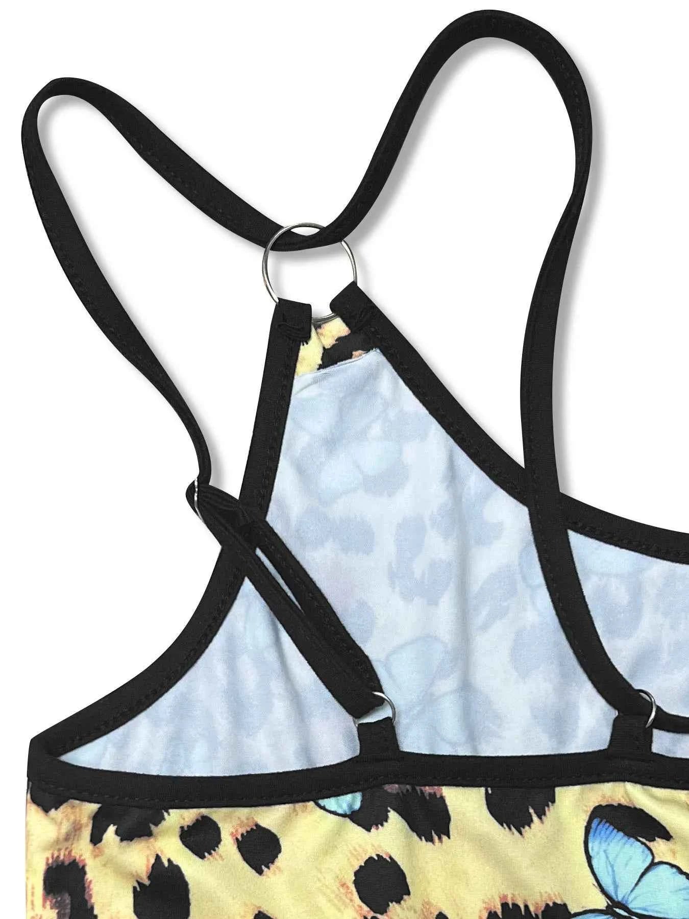 Leopard Print Butterfly Mini Cami Dress