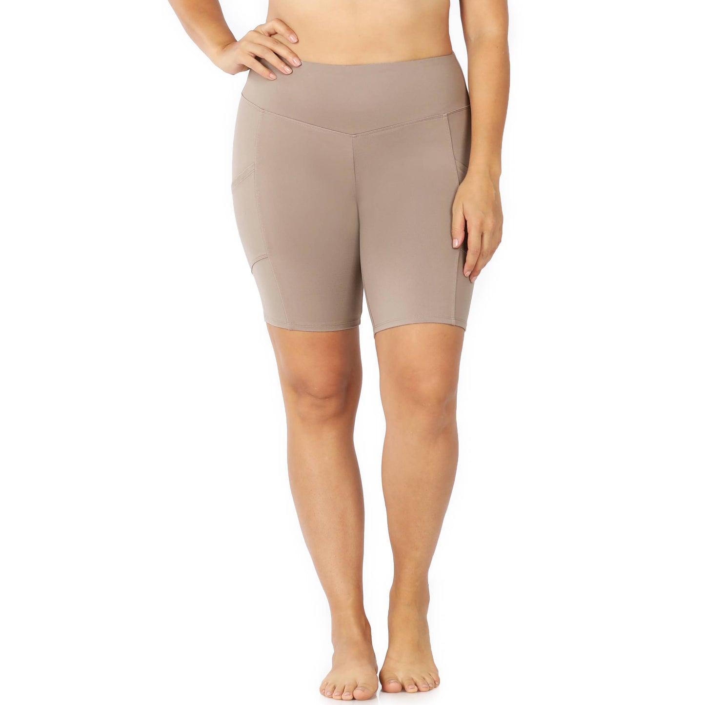 ,,..._ SI-16737 PLUS SIZE MICROFIBER SHORT LEGGINGS