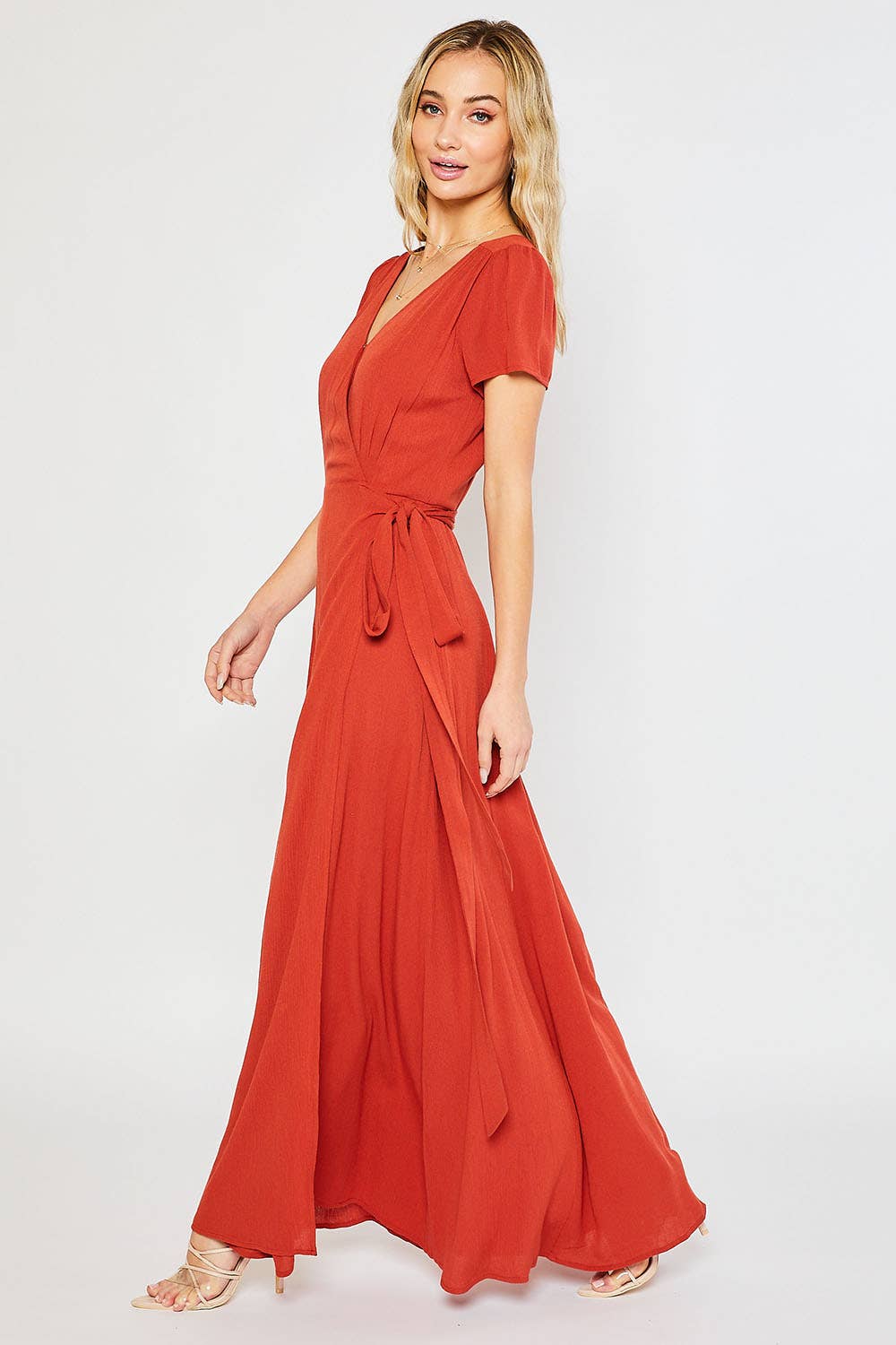 FLOWY MAXI WRAP DRESS