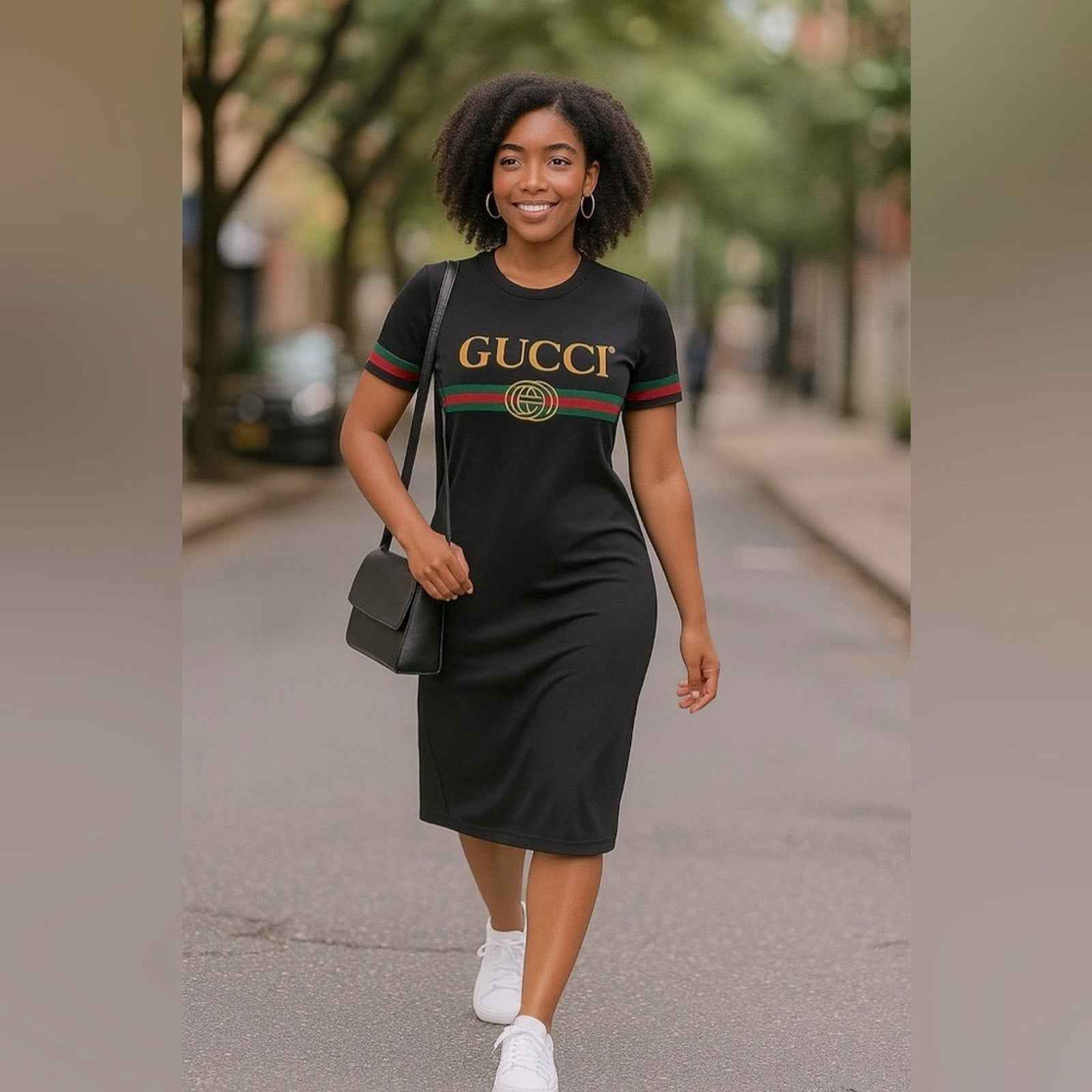 Purple Designer-Inspired Purple T-Shirt Dress with Iconic Stripe Detail (Copy)