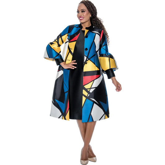 2Pc Duster Jacket and Dress Set By Nubiano  DN100052