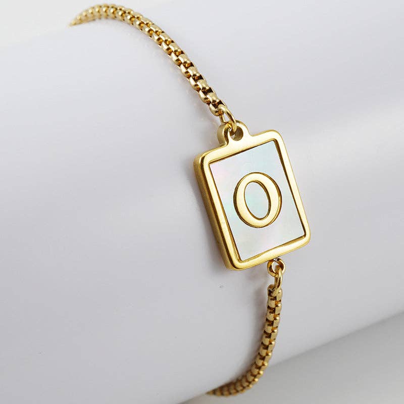 Gold-plated Shell Stainless Steel Initial Bracelets
