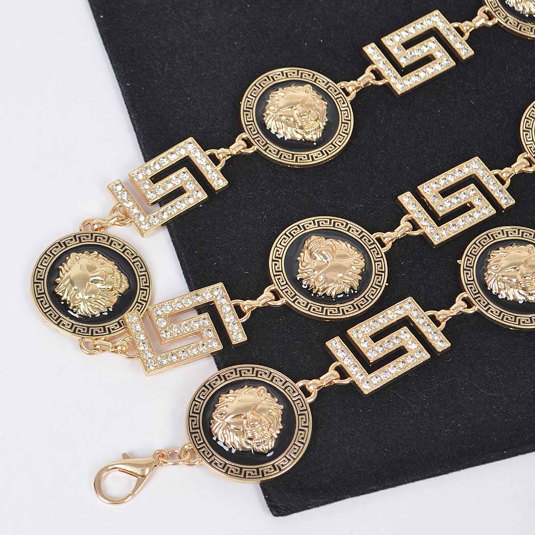 Metal Rhinestone Chain Belt