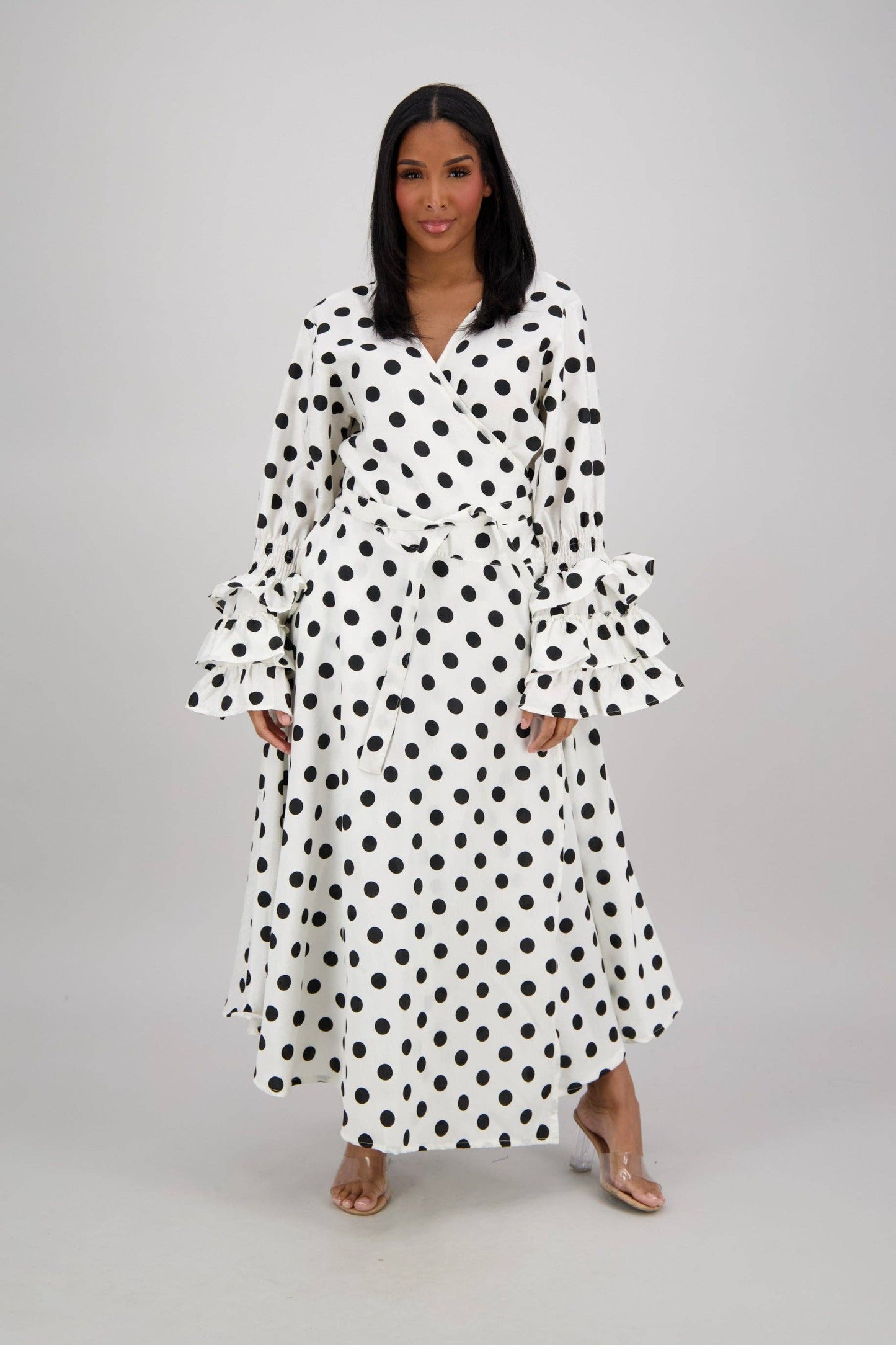 Polka Dot Wrap Dress (3 Colors) 241624-B090