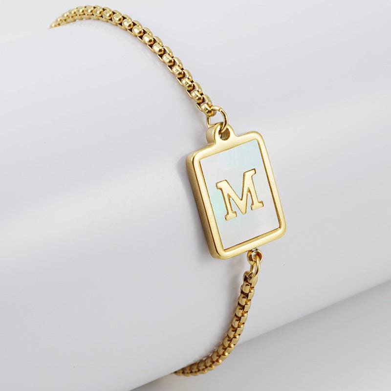 Gold-plated Shell Stainless Steel Initial Bracelets