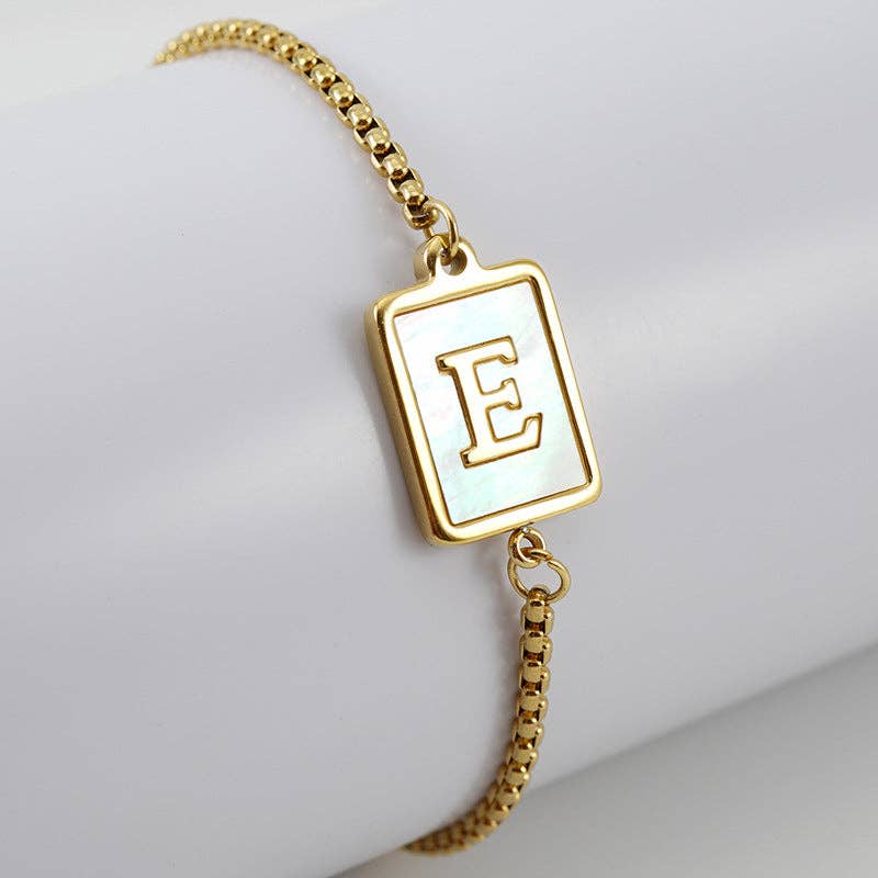Gold-plated Shell Stainless Steel Initial Bracelets