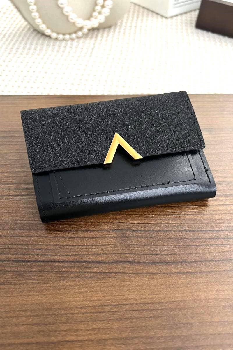 ,.._ SI-26458 Vegan Leather Compact Trifold Wallet