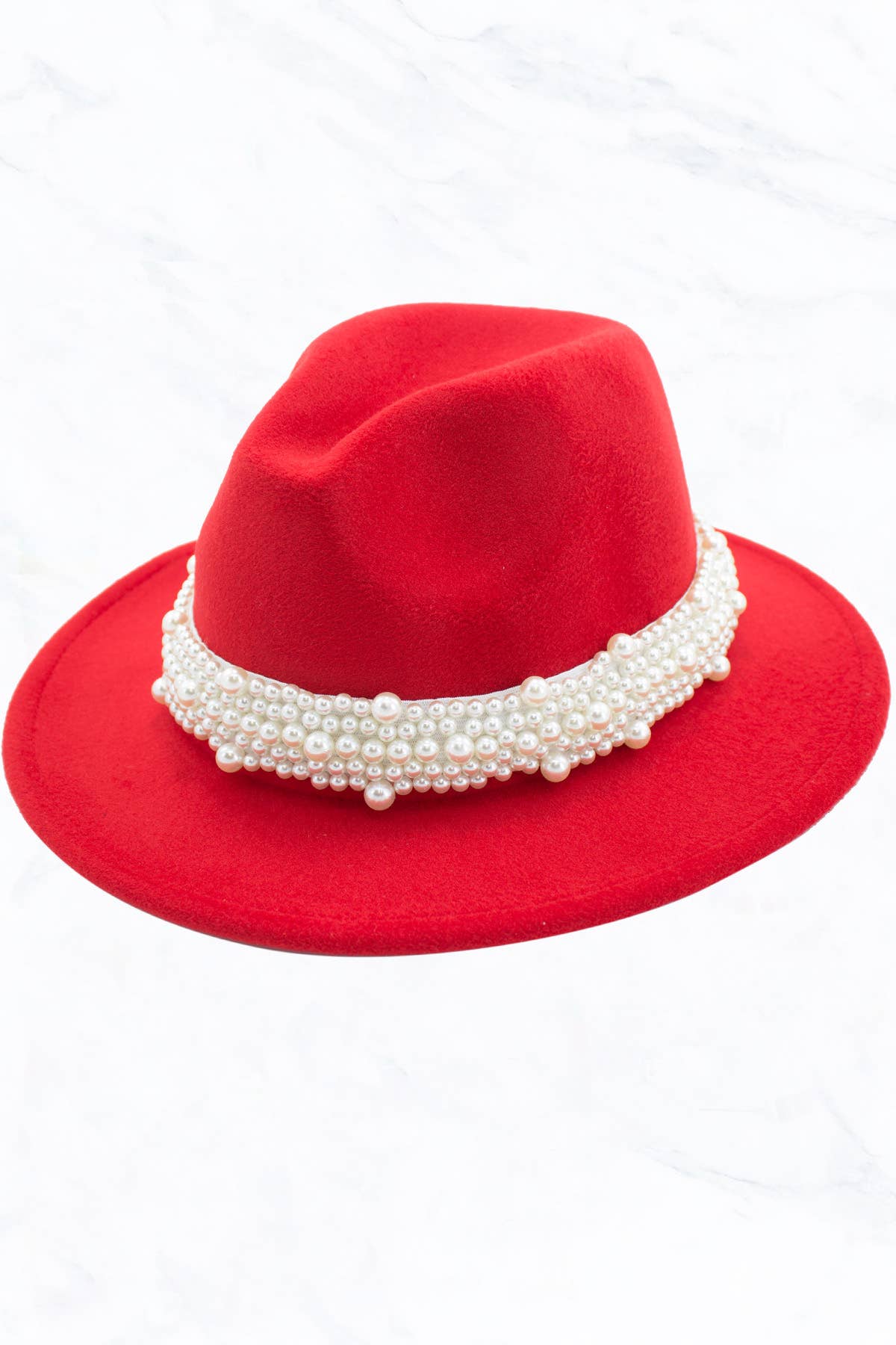 New Style Fashion Fedora Jazz Hat with Wide Pearl Belt