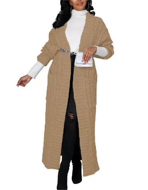 Multicolored Long coat knit cardigan